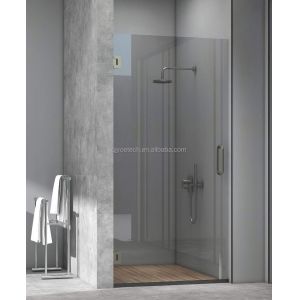 Customized Color Tempered Glass Single Frameless Shower Door with Solid Hinged