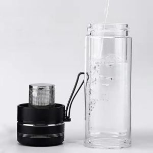300ml Reusable Borosilicate Bulk Glass Bottles With Tea Infuser