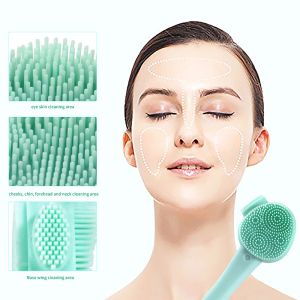Skin Friendly Silicone Face Scrub Brush With PP Handle