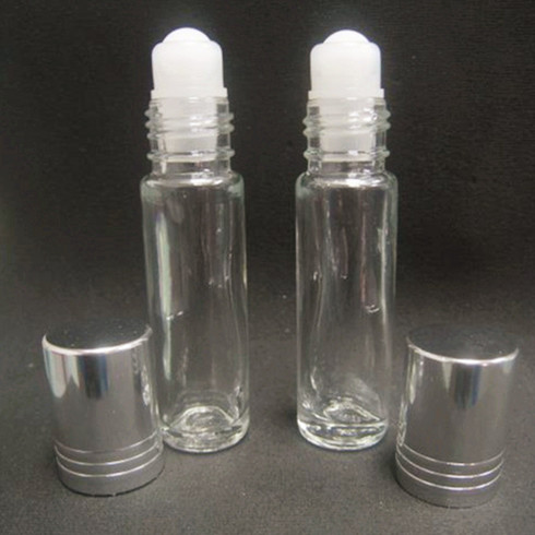 Quality 18ml White Plastic Tall Empty Roll On Bottle Screw Cap Mini Eye Cream Skin Perfume wholesale