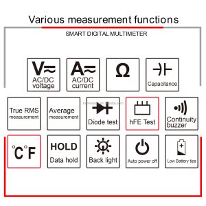 OEM ODM Electric Multimeters T-RMS Voltage Current Resistance Capacitance Test