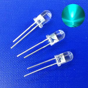 Cheap Traffic Light Series 5mm LED Anti-Rust Bluish Green Color Clear Lens Dip 500nm Gold Wire For Crosswalk Signal for sale