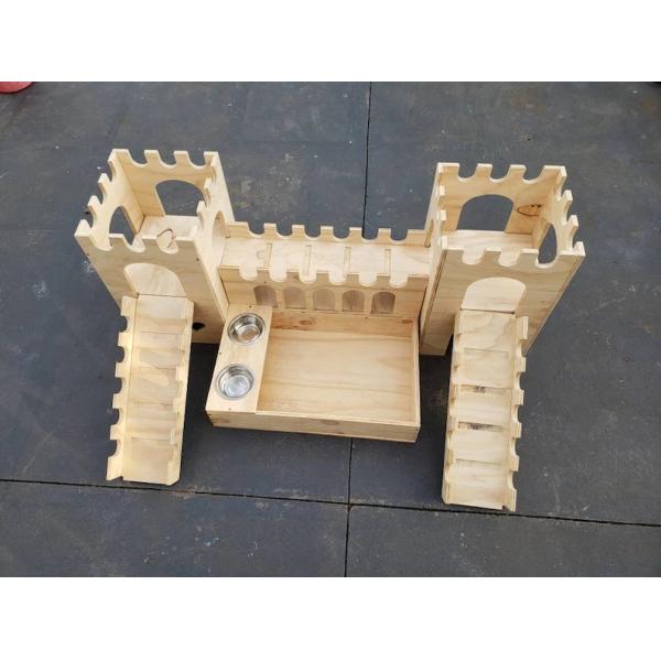 Zoopollo Diy Large Rabbit Castle House With Feeding Station