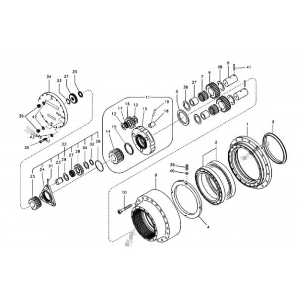 Reduction Gear EC290B SA 7117-38201 Excavator Planetary Gear Part