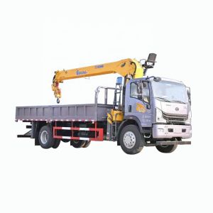 China Sinotruk  Haoman  4*2 Mechanized Lorry  With 8 Tons Crane  Dumper Truck With Hoist     Lifting Truck on sale