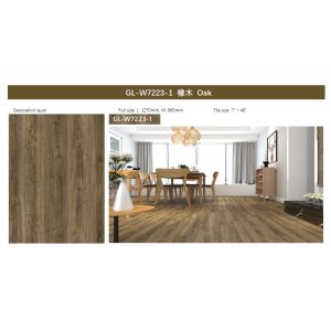 Antibacterial SPC Flooring Fireproof Oak Wood Grain GKBM Greenpy GL-W7223-1