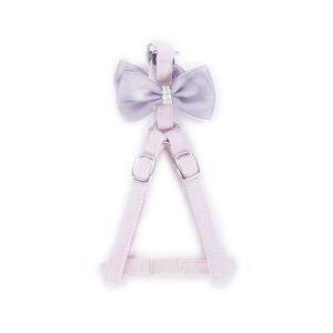 Adjustable 100% Cotton Bow Tie Girl Dog Collar And Leash Set With Bowknot