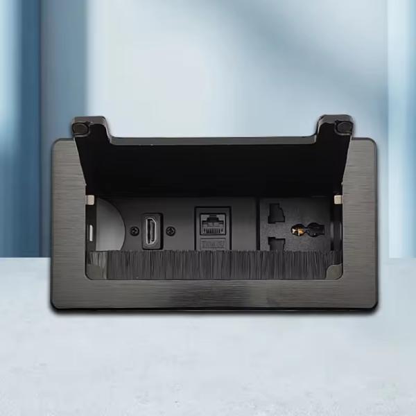 Smart Furniture Recessed Power Strip Usb C Tabletop Socket With RJ45 Audio