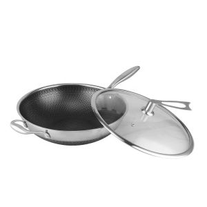 Long Service Life Non Stick 32cm Frying Pan Stainless Steel Material