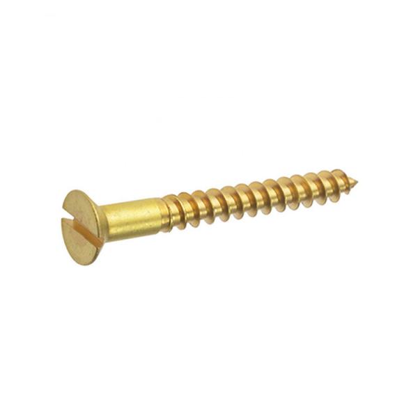 Yellow Brass Slotted Countersunk Head Tapping Screw for Wood Furniture Wood Screws