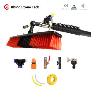 Carbon Water Fed Brush for Efficient Window Residential House Rooftop Solar