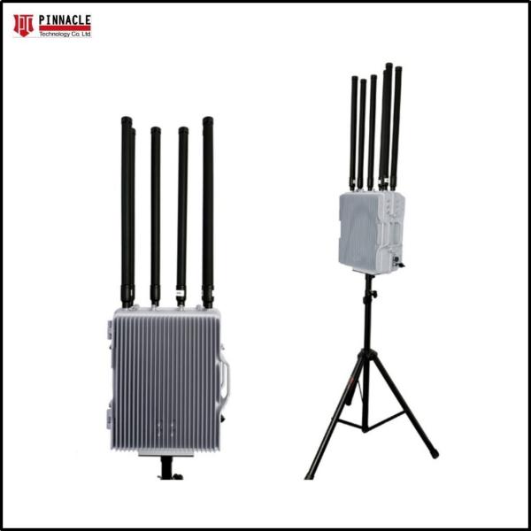 6-Antennas Waterproof Outdoor Fixed Anti-Drone Signal Jammer with Tripod