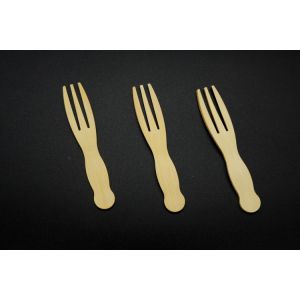 100mm Dessert Disposable Bamboo Forks smooth Customized For Salad