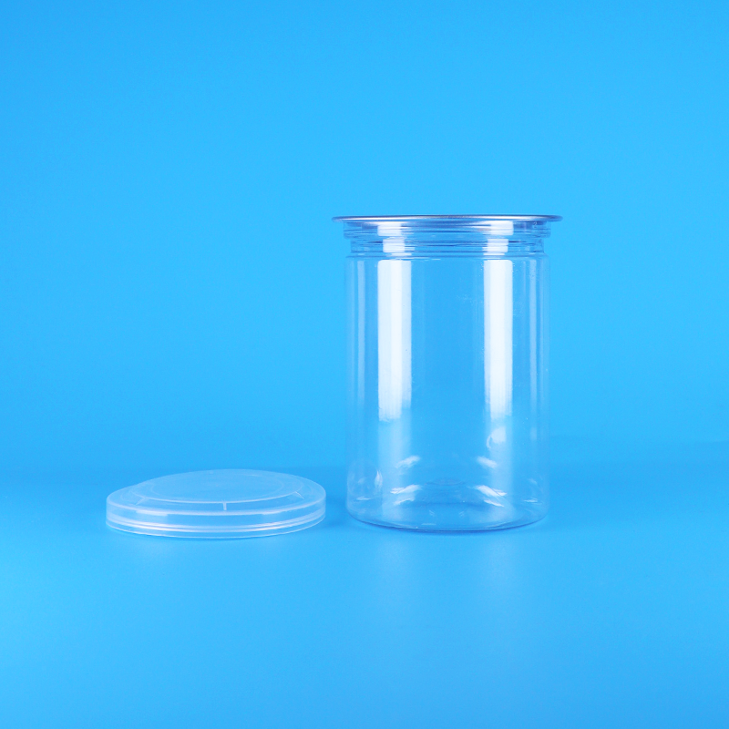 Bpa Free Transparent Round PET Plastic Candy Yogurt Baby Food Cookies Cans PE