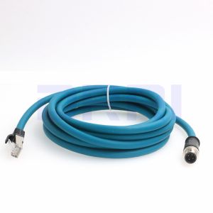 M12 4pin D-Code Male to RJ45 Ethernet Connector CAT5 Shielded Cable