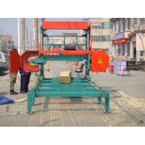 Horizontal band saw machine for wood cutting,portable saw mill,wood working