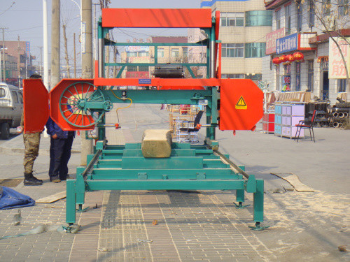 Horizontal band saw machine for wood cutting,portable saw mill,wood working