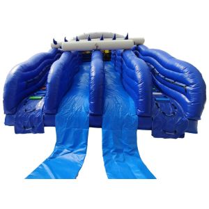 2019 water park giant inflatable bouncer slide with four 4 slides for kids