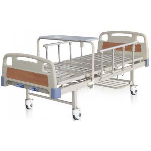Manual Two Crank Hospital Bed Four Silent Wheels With Cross Brakes