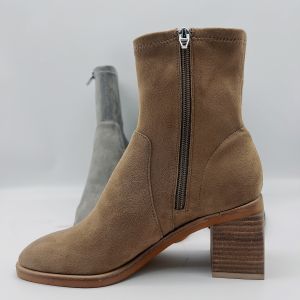 Office Ladies Leopard Print Ankle Boots Beige Tan Black Soft Nappa Leather Upper