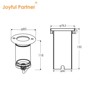 Stairway Lamp Recessed IP65 Waterproof Aluminum AC100-240V COB LED 6W With