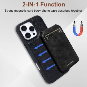 PU Leather Phone Case Magsafe Wallet Card Holder For IPhone Samsung