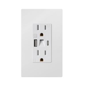 Plastic Eletrical USB Power Socket 15A 125V With Night Light