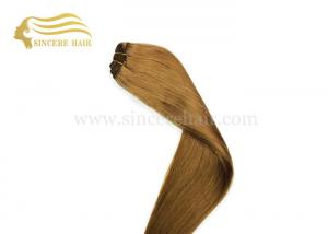 China 24 Inch Remy Human Hair Extensions, 60 CM Long Light Brown Remy Human Hair Weave Weft Extensions 100 Gram For Sale on sale