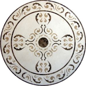 Round Mosaic Marble Floor Medallions Polished Solid Surface Sgs Standard