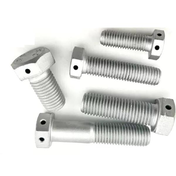 Grade 8.8 hex head bolt with hole GB32.1 Dacromet sealing bolt with wire