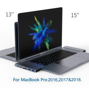 7 in 1 Thunderbolt 3 Type C USB C USB 3.1 Hub Docking to 4K +USB3.0*2+Type C*2