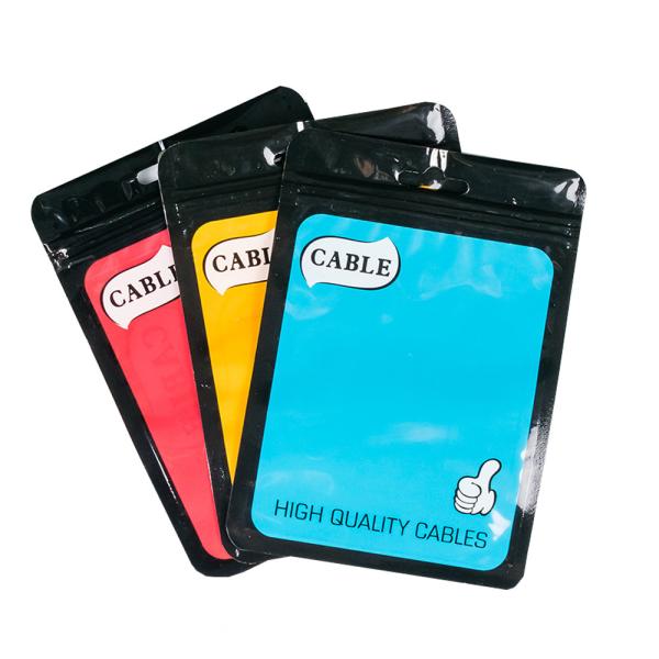 USB Cable Packing Heat Seal Inner Printed Mylar Aluminum Foil k Packing Bag With