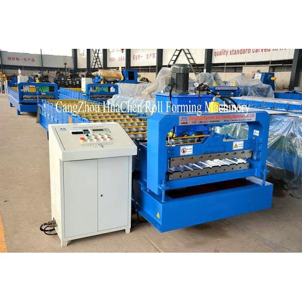 High Speed Roof Sheet / Wall Panel Roll Forming Machine With Chain Drive PLC