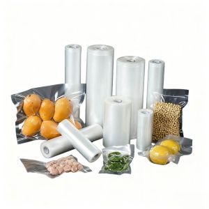 China Custom Printed Wholesale Transparent Nylon Vacuum Bag One Side Clear Pouch For Meat Or Vegetables on sale