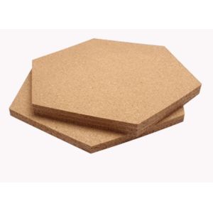 China Wholesale 12'' Hexagon Adhesive Cork Tile for Notice Bulletin Board in