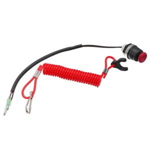 Red Color Flexible Coil Lanyard For Switch Off Outboard Motor 12CM Length