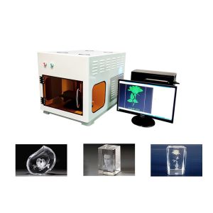 Mini 3D Crystal Laser Engraving Machine Air Cooling 300000 Point/Min Max