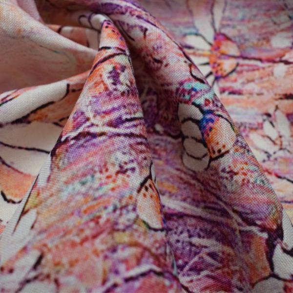 Knitted Woven Challis Viscose Crinkle Cotton Rayon Blend Fabric