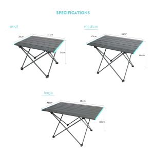 Aluminum Square BBQ Folding Camping Table With Carry Bag