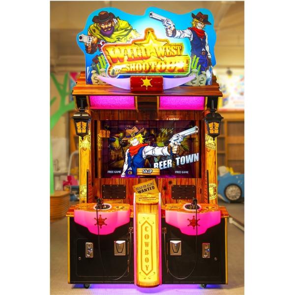 2 players Wild West cowboy shooting machine, gun shooting simulator video game