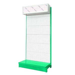 Factory Custom Size Color green super market display racks sided steel modern