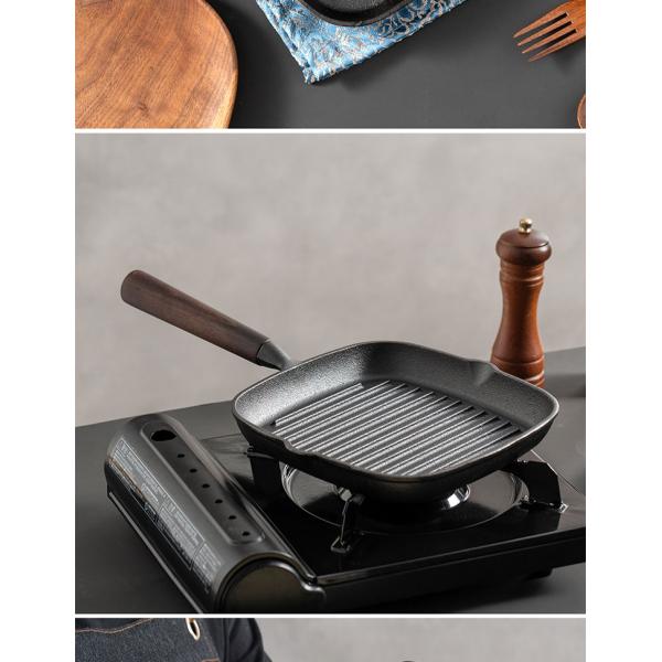 Hot Selling Omelette Fry Grill Pan Multipurpose Korean Die Cast Iron Bbq Frypan Non Stick Square Cookware Skillet Pan