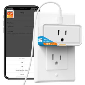 Cheap Tuya socket Power Monitor Plug APP Voice Works with Alexa Google Home Smart Type c WiFi RF433 Outlet Plug for sale