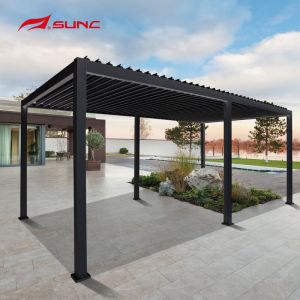 China Waterproof Manual Aluminum Pergola Hardtop Garden Building Gazebo on sale