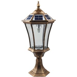 European Style Solar Pillar Lights Integrating Intelligent Illumination With Auto Control