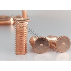 Copper Plated Steel Flanged Drawn Arc Stud Welder Pins With Imperial Thread Or