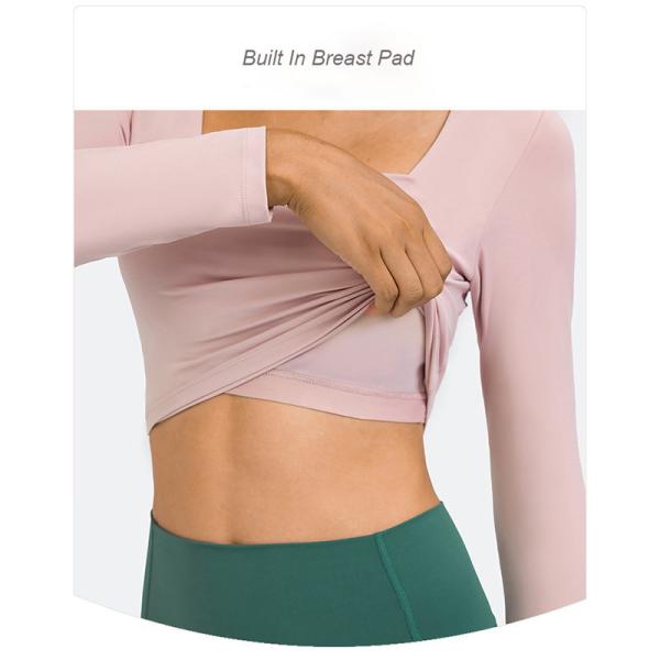 Ladies Yoga Tops High Elastic Long Sleeve Womens Shirts With Bra