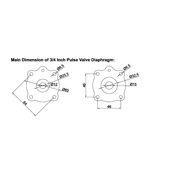Joil DN20 Korean Diaphragm 3/4 Inch Pulse Valve Solenoid Valve Diaphragm Repair Kit JISII20
