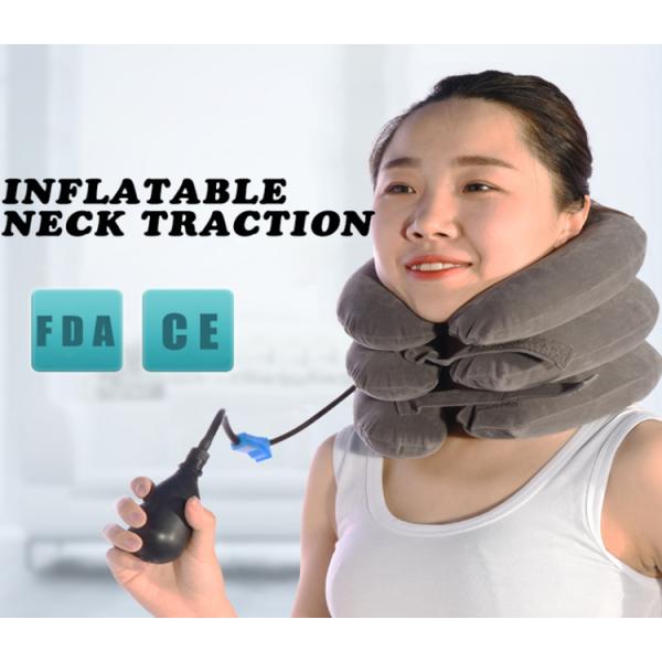 Inflatable Cervical Brace Neck Collar Pillow Brace With Velvet , Neck Pain Relief
