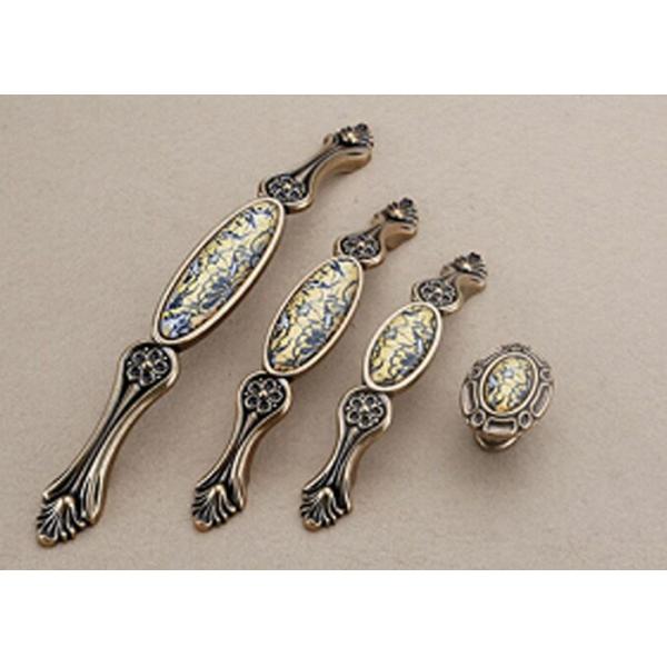 Antique Marble Pattern Ceramic Kitchen Door Knobs And Handles Lightweight